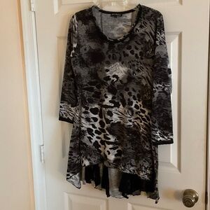 Animal Print Long Sleeve Tunic